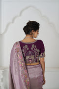 Designer mauve saree for party and festive occasions

