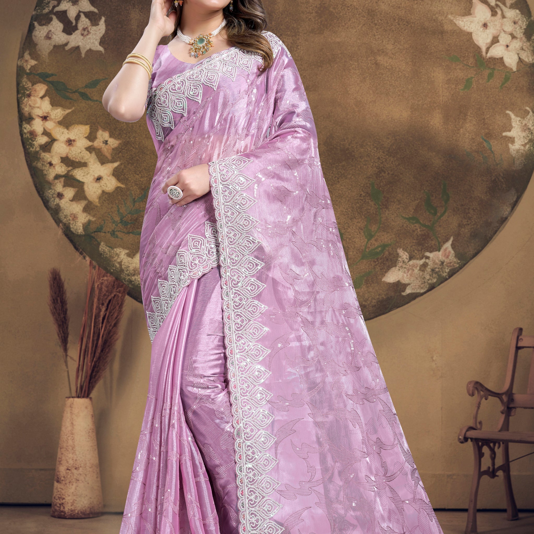 Beautiful Designer Occasion Wear Jimmy Choo Silk Saree