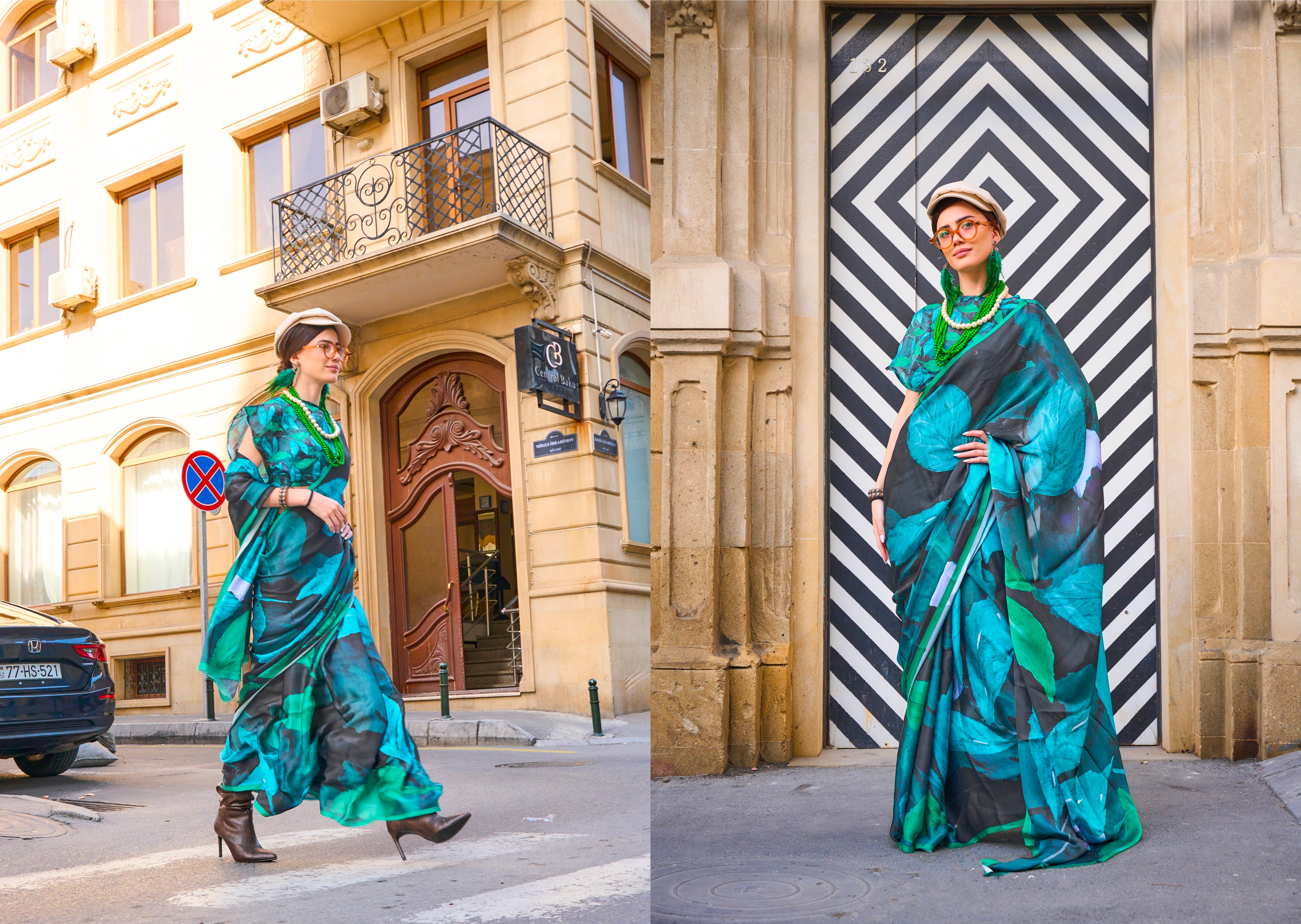 Beautiful Casual Wear Satin Georgette With Digital Print Saree