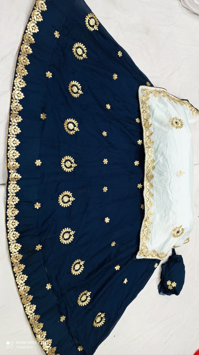 Rajsthani Traditional Rajputi Pure Organza Butti Work Lehenga Choli