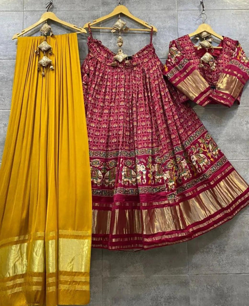 Party Wear Designer Pure Gaji Silk Chaniya Choli
