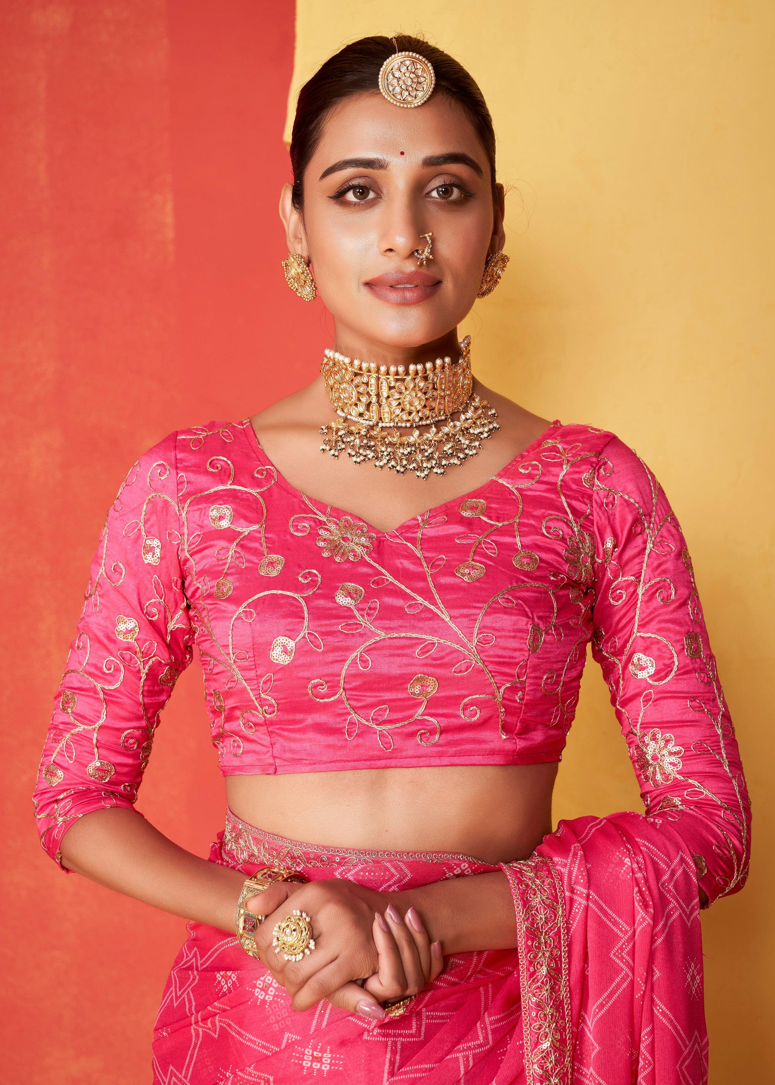 Beautiful Designer Occasion Wear Pure Chiffon Saree