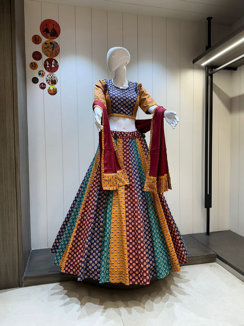 Multi-color traditional lehenga with blouse

