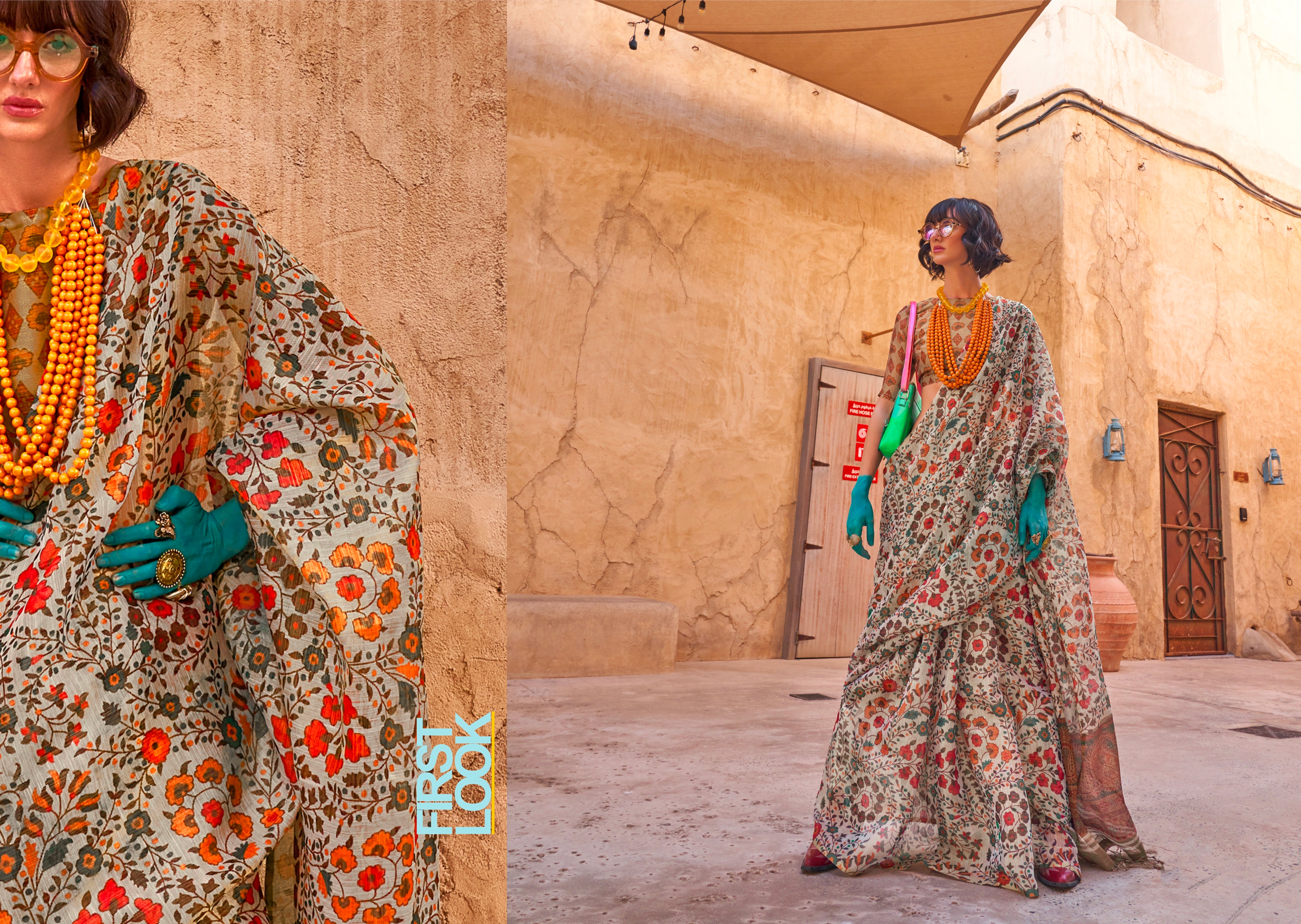 Beautiful Designer Festive Wear Handwoven Zari Tissue Print Saree