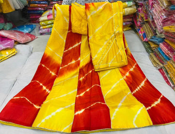 Rajsthani Lehriya Multi colourful design Lehenga Choli