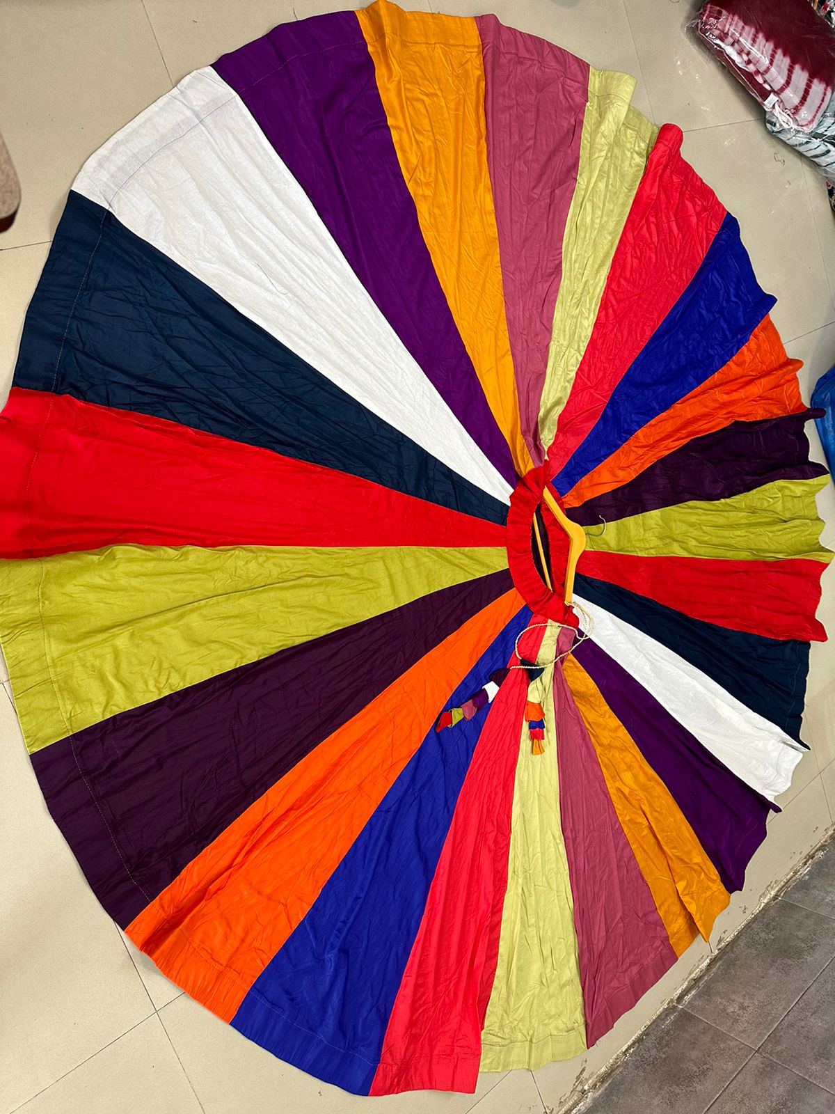 Beautiful Partywear Pure Reyon Cotton Rainbow Skirt