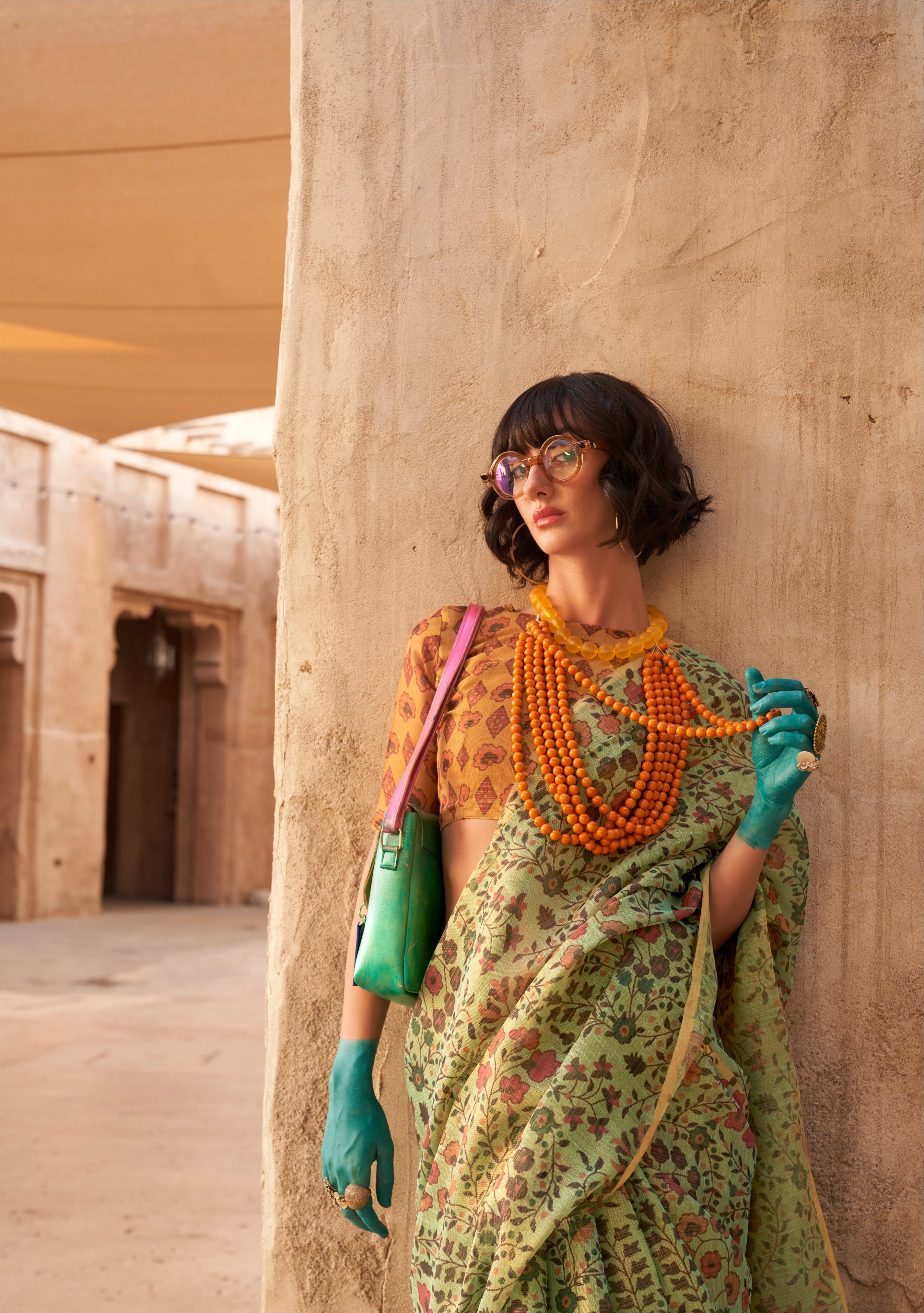 Beautiful Designer Festive Wear Handwoven Zari Tissue Print Saree