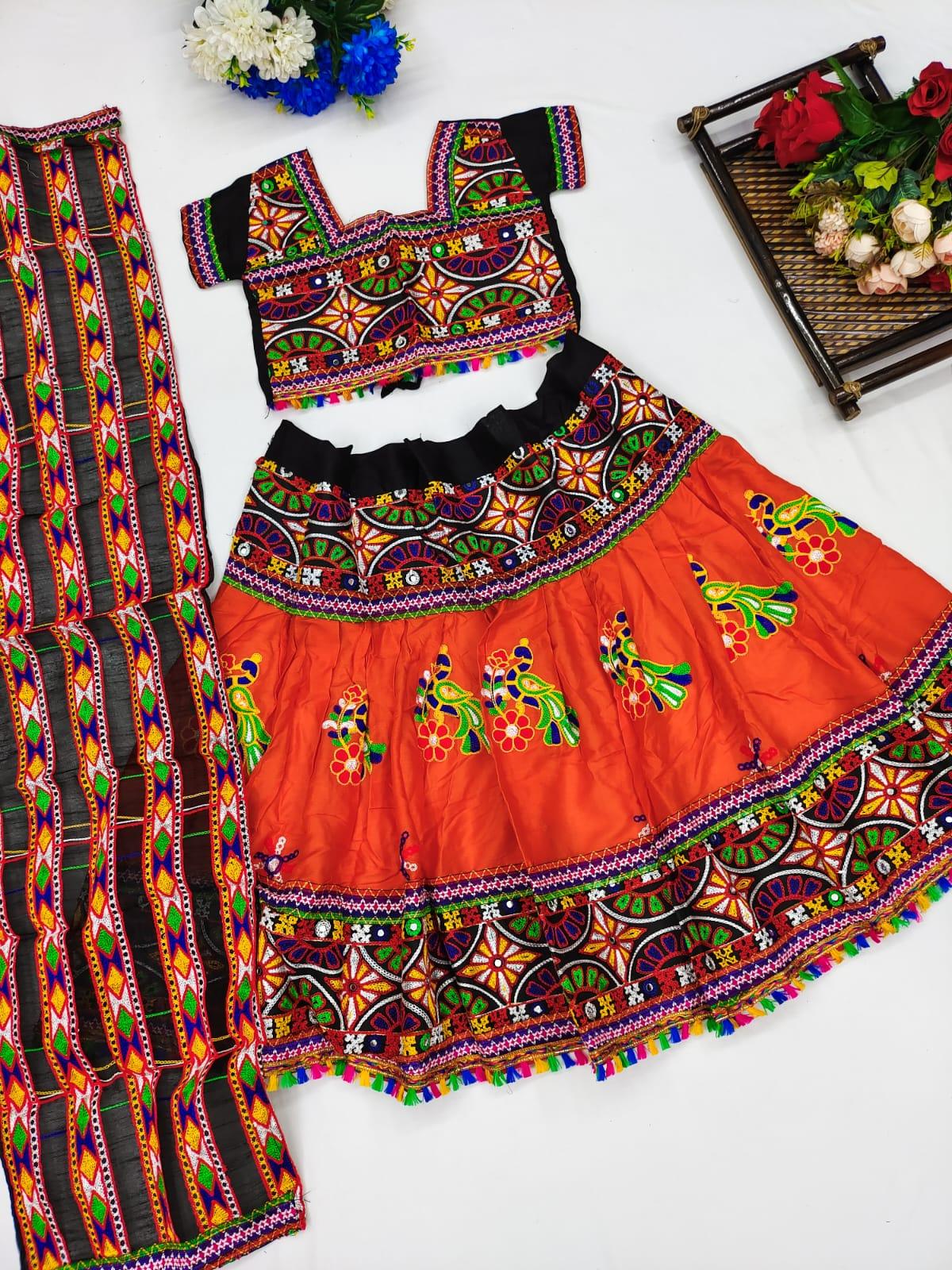 Kids Traditional Dandiya Ras Navratri Kedia Lehenga Choli - Anant Exports