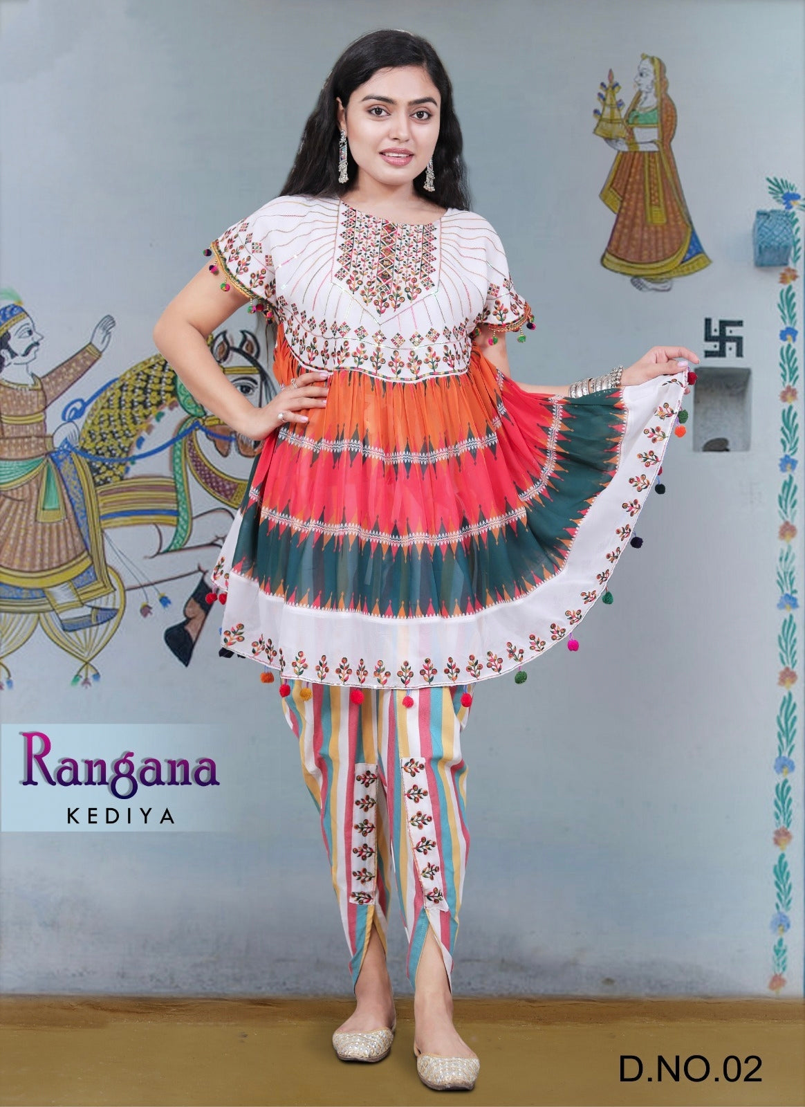 Traditional Navratri Festival Rangana Kediya Dress
