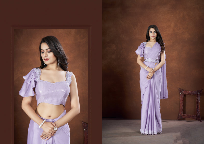 Beautiful Designer Festive Wear Heavy Crepe Satin Silk Saree