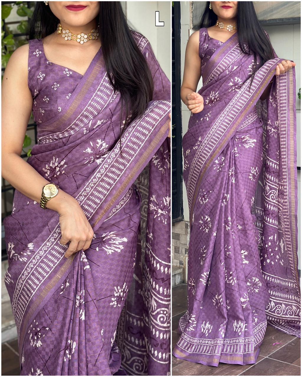 Party Wear Cotton Jute Sarees - Anant Exports