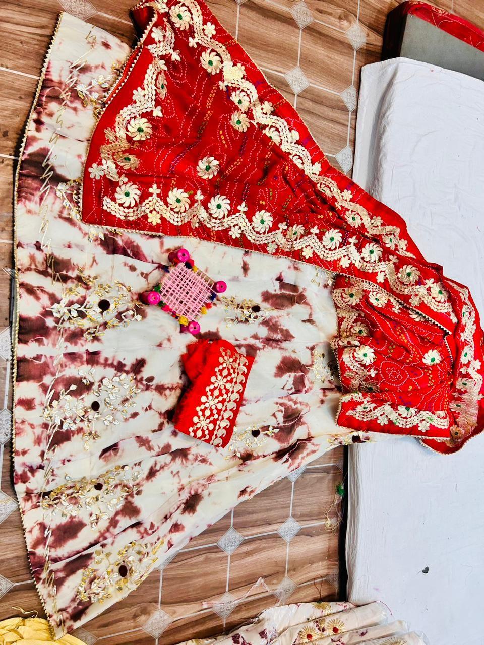 Rajasthani Traditional Georgette Gottapatti Lehenga Chunni - Anant Exports