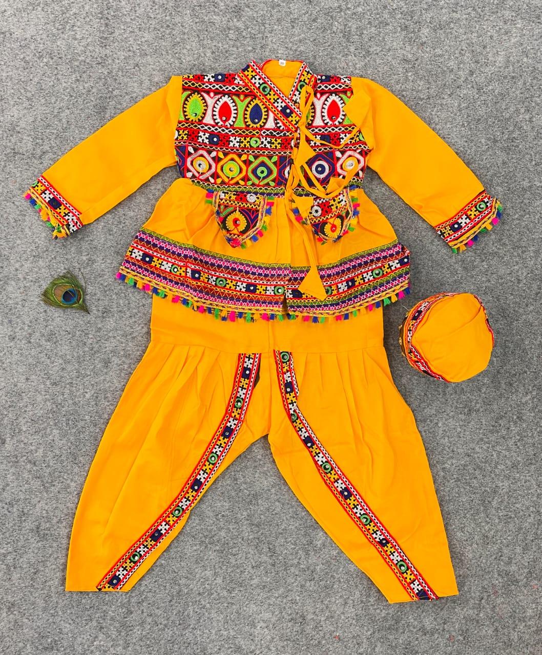 Kids Traditional Classy Dhoti, Kedia and Cap Navratri Dress - Anant Exports