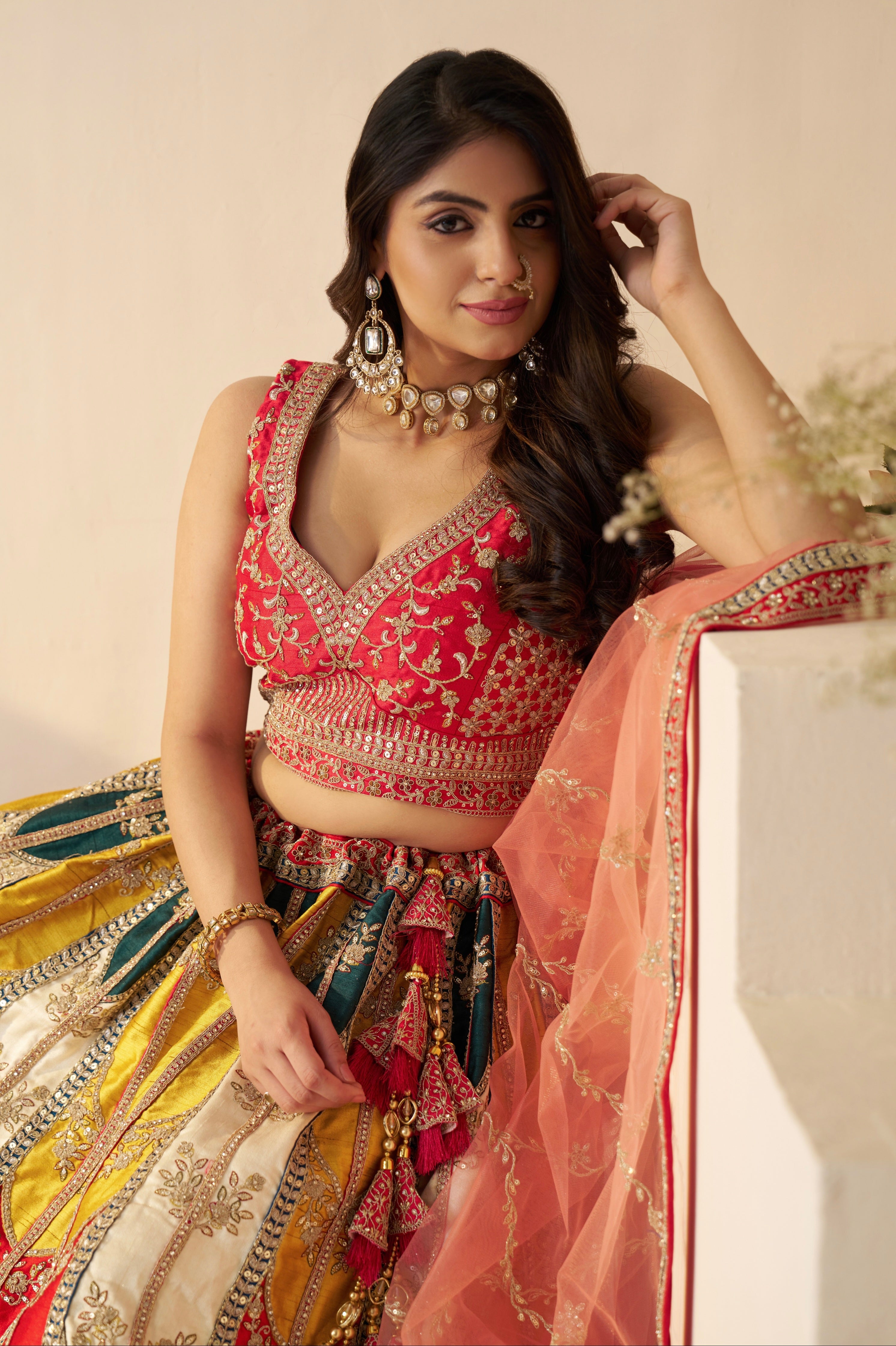Embroidered Paisley Motif Lehenga Choli

