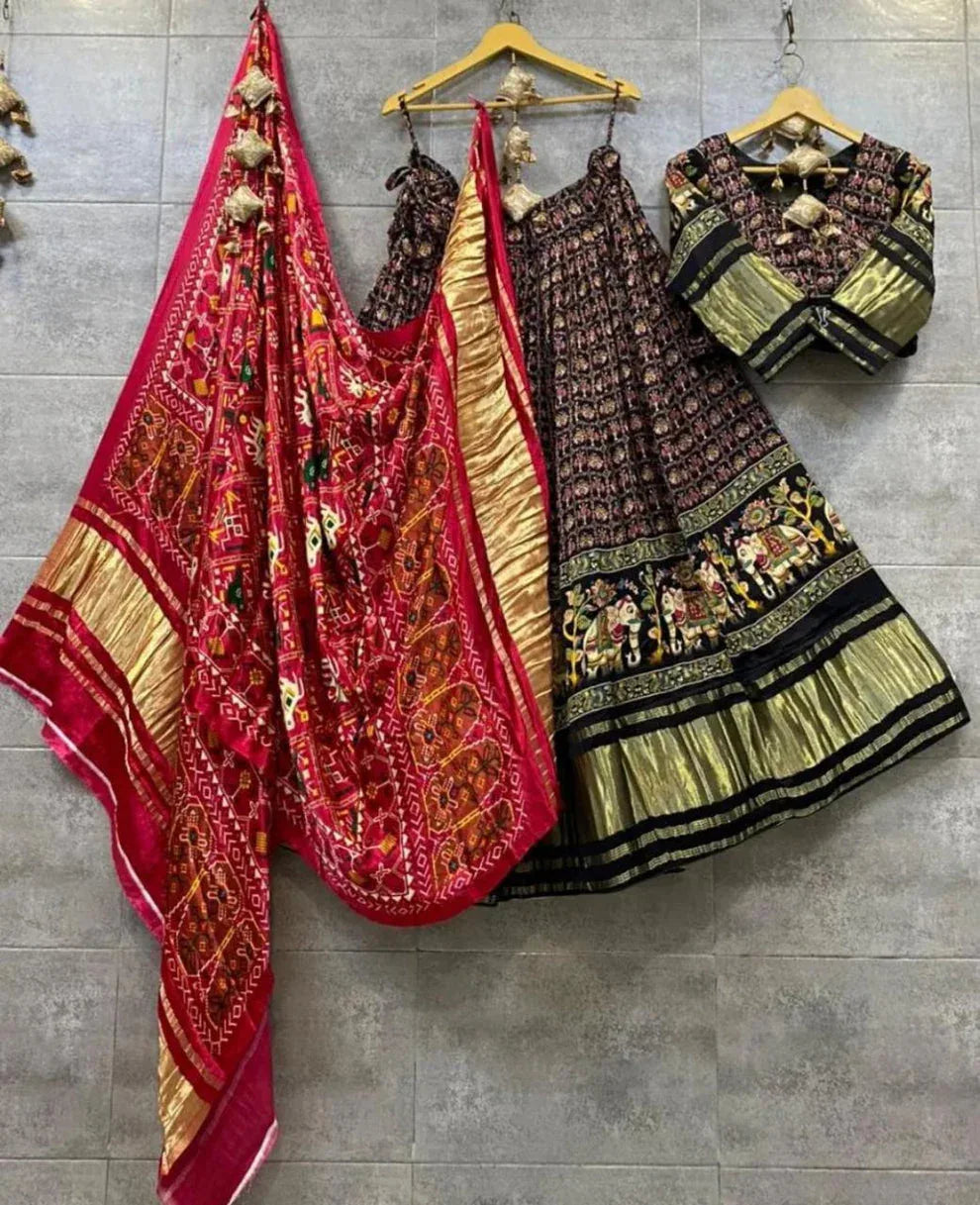 Party Wear Designer Pure Gaji Silk Chaniya Choli - Anant Exports