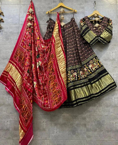 Party Wear Designer Pure Gaji Silk Chaniya Choli - Anant Exports