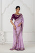 Mauve Fendi silk saree with zari embroidery