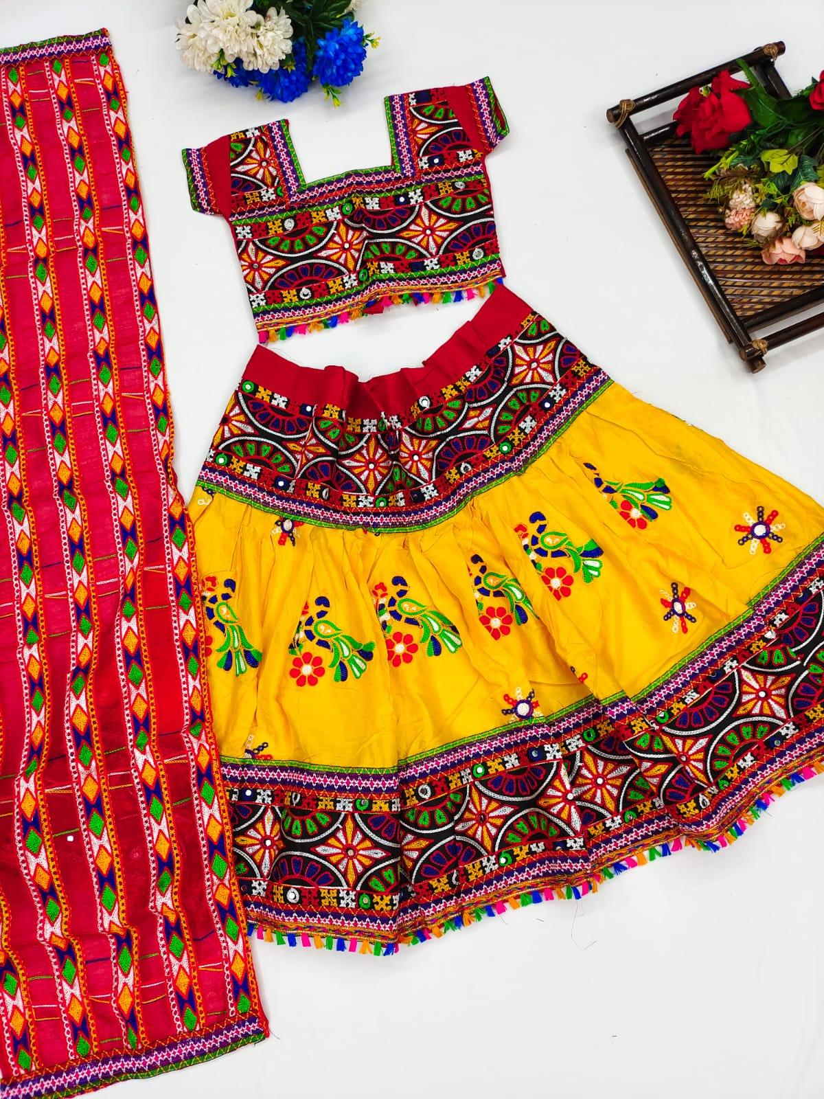 Kids Traditional Dandiya Ras Navratri Kedia Lehenga Choli - Anant Exports