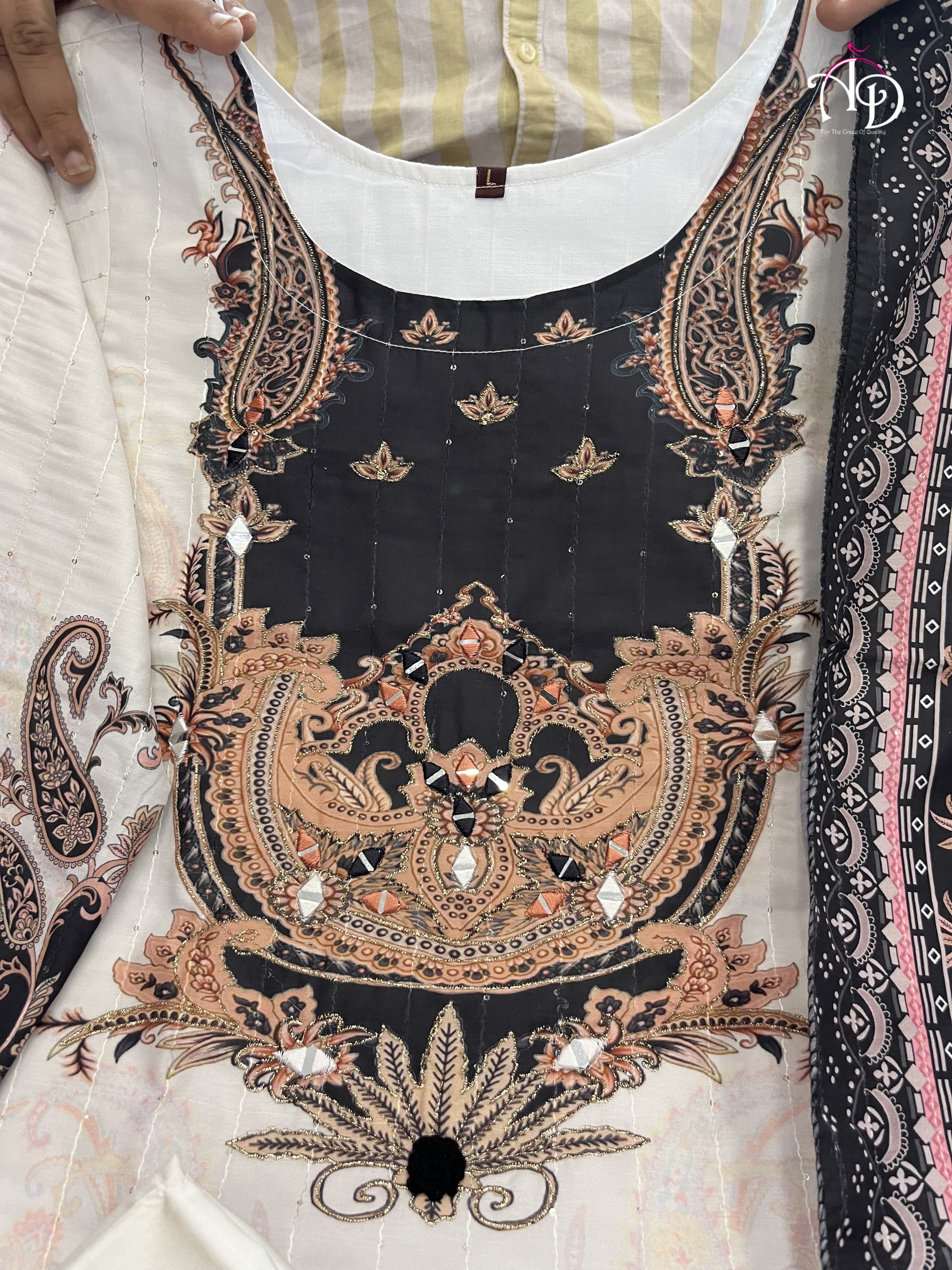 Beautiful White Cotton Kurta Pant Set