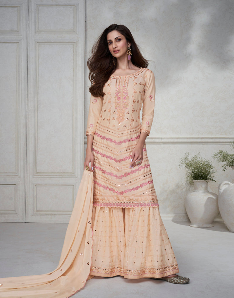 Designer Occasion Wear Premium Chinnon Silk Salwar Suit