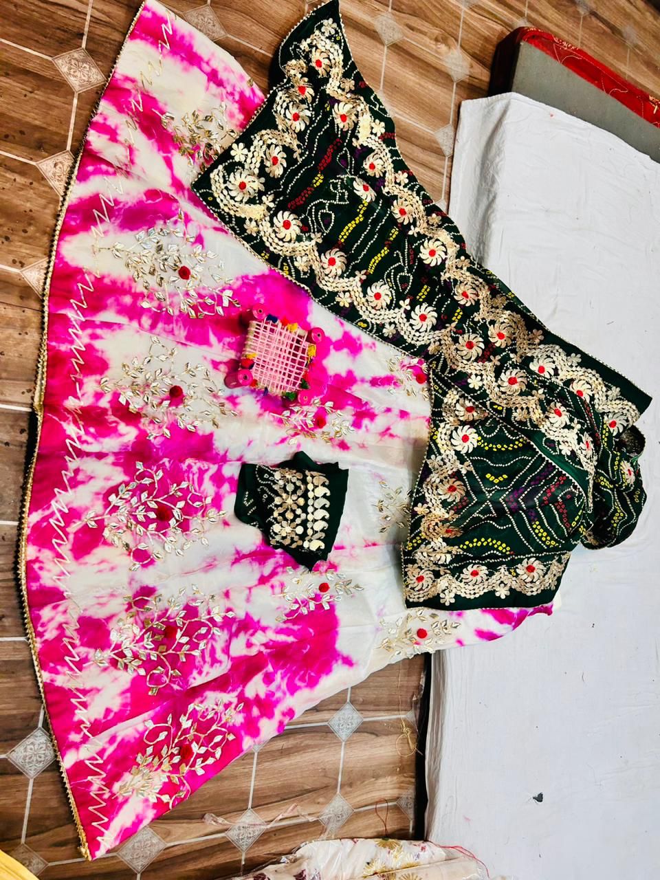 Rajasthani Traditional Georgette Gottapatti Lehenga Chunni