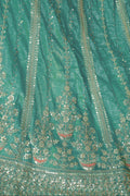 4-meter flair of sky blue bridal lehenga in zari silk – full volume skirt

