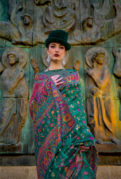 Beautiful Designer Occasion Wear Kashneer Silk Handloom Weaving Saree