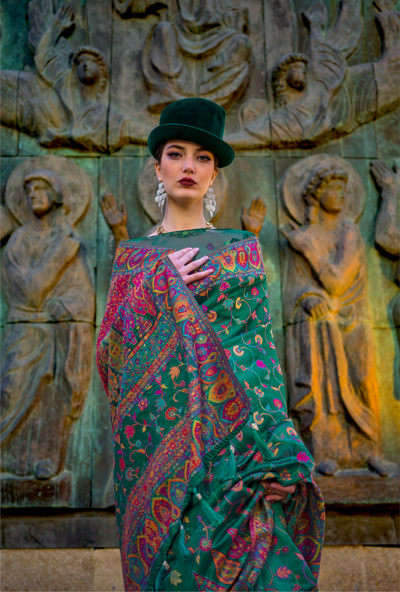 Beautiful Designer Occasion Wear Kashneer Silk Handloom Weaving Saree