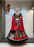 Red green Gamthi work Jaam cotton chaniya choli for Navratri