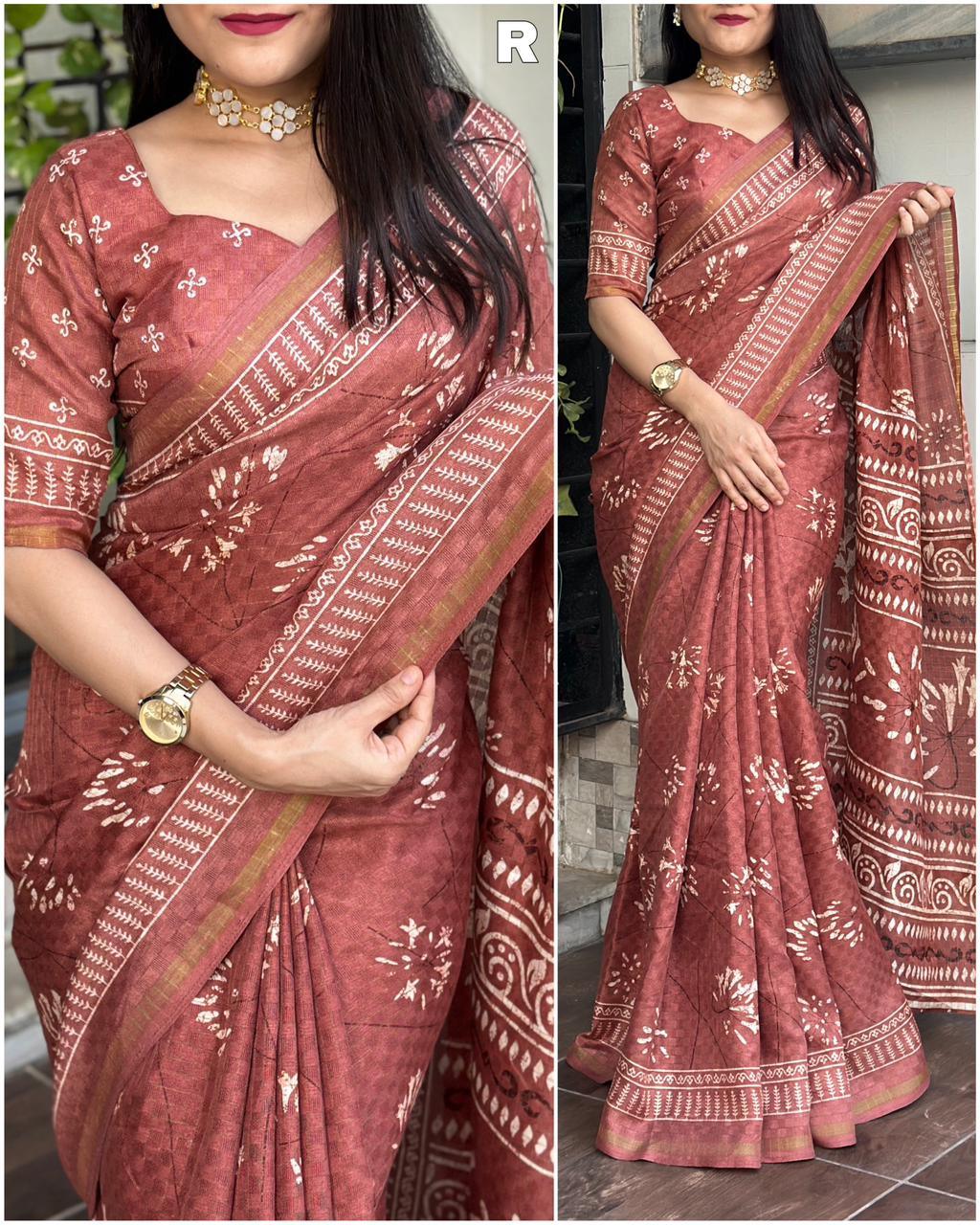 Party Wear Cotton Jute Saree - Anant Exports