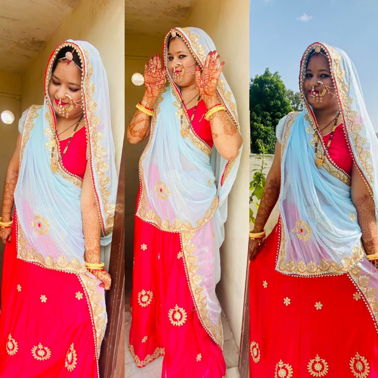 Rajsthani Traditional Rajputi Pure Organza Butti Work Lehenga Choli