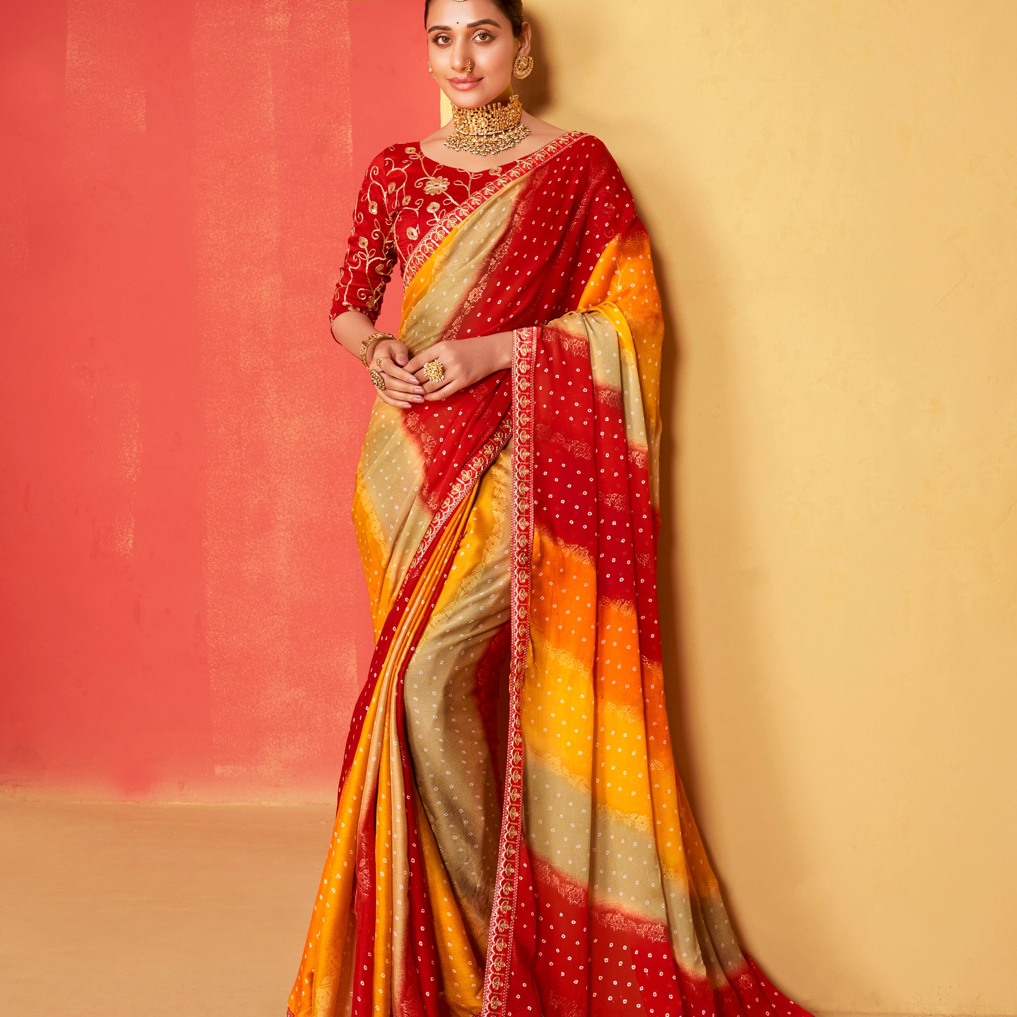 Beautiful Designer Occasion Wear Pure Chiffon Saree