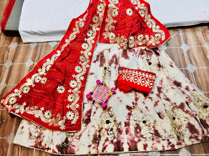 Rajasthani Traditional Georgette Gottapatti Lehenga Chunni - Anant Exports