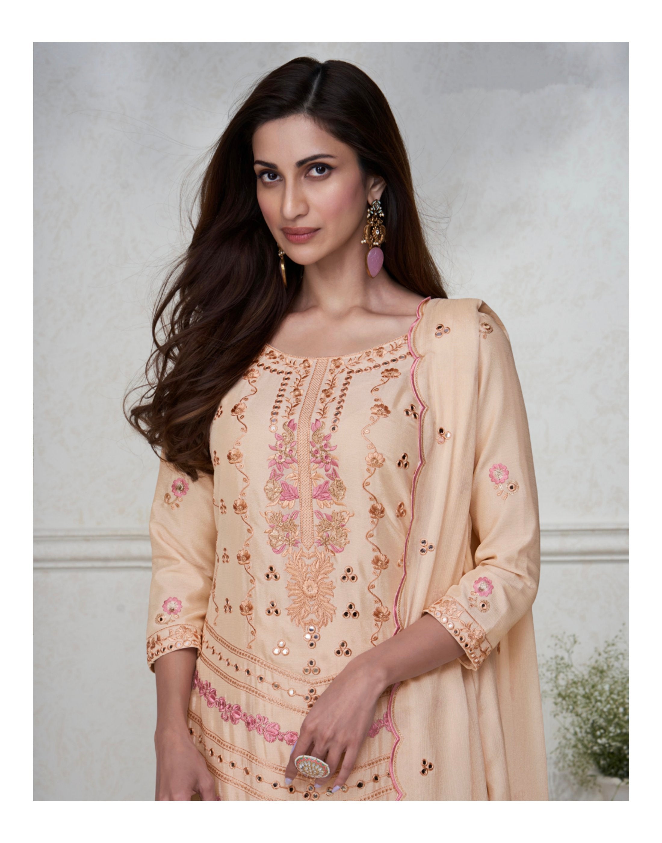 Designer Occasion Wear Premium Chinnon Silk Salwar Suit