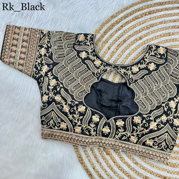Part Wear Gold Jari With Rainbow 4 Sequence Heavy Embroidery Work Blouse