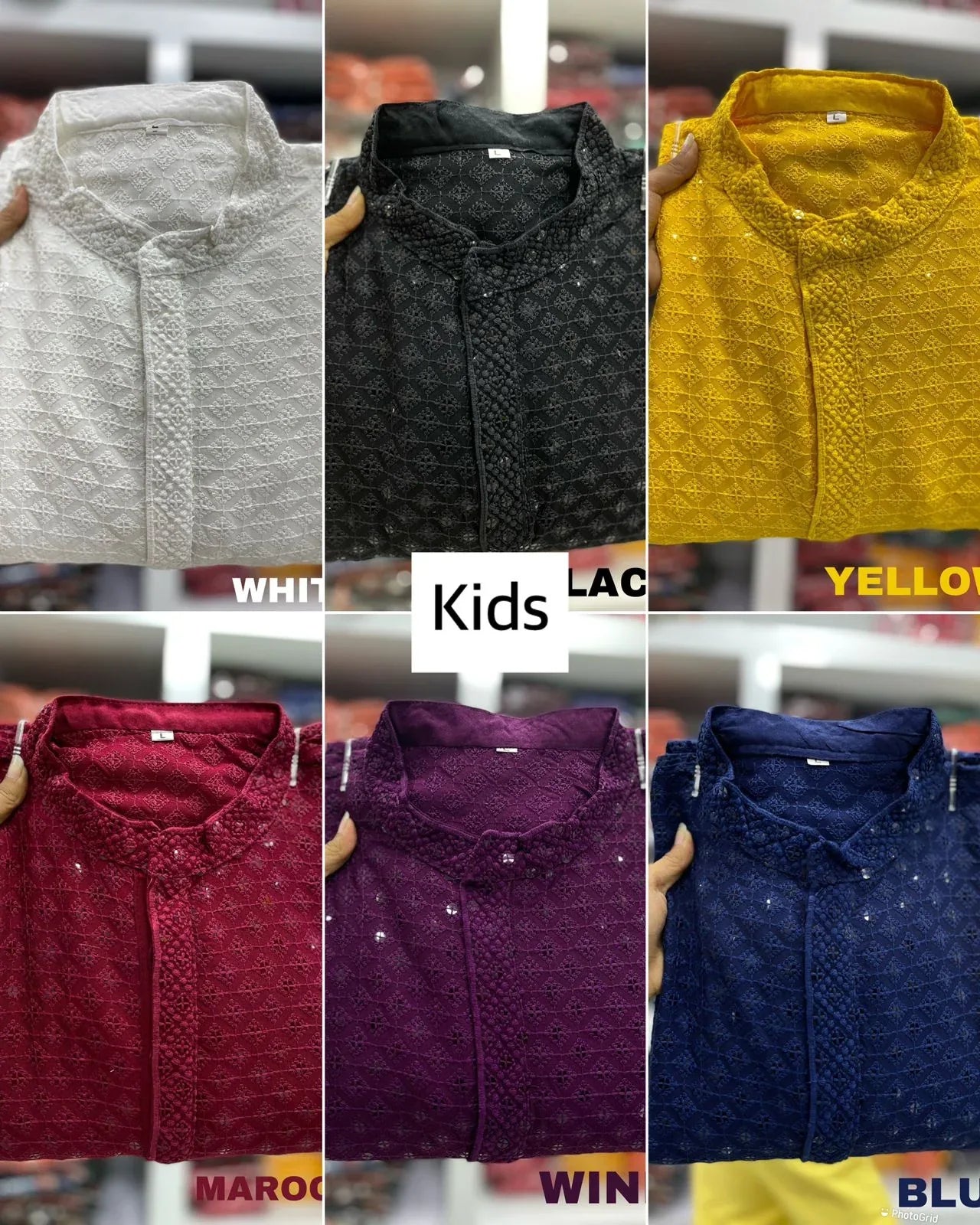 Beautiful Kids Boy Sequence Kurta Pyjama - Anant Exports