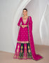 Pink Chinnon Silk Anarkali Suit with Embellished Skirt & Dupatta
