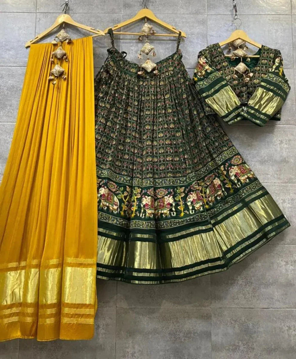 Party Wear Designer Pure Gaji Silk Chaniya Choli - Anant Exports