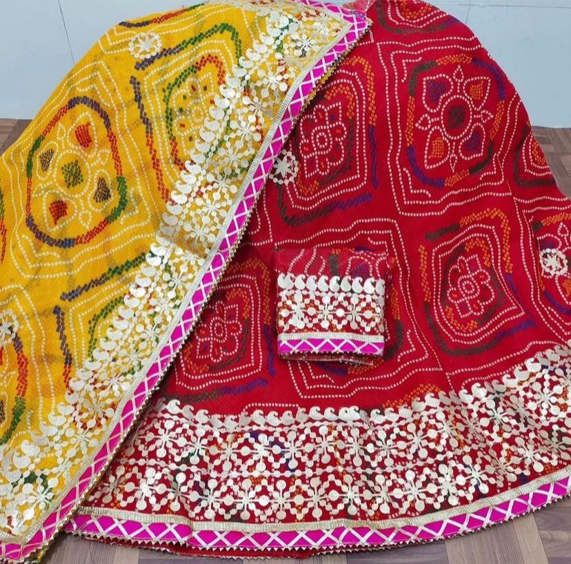 Rajsthani Traditional Rajputi Pure Bandhej Lehenga Chunri