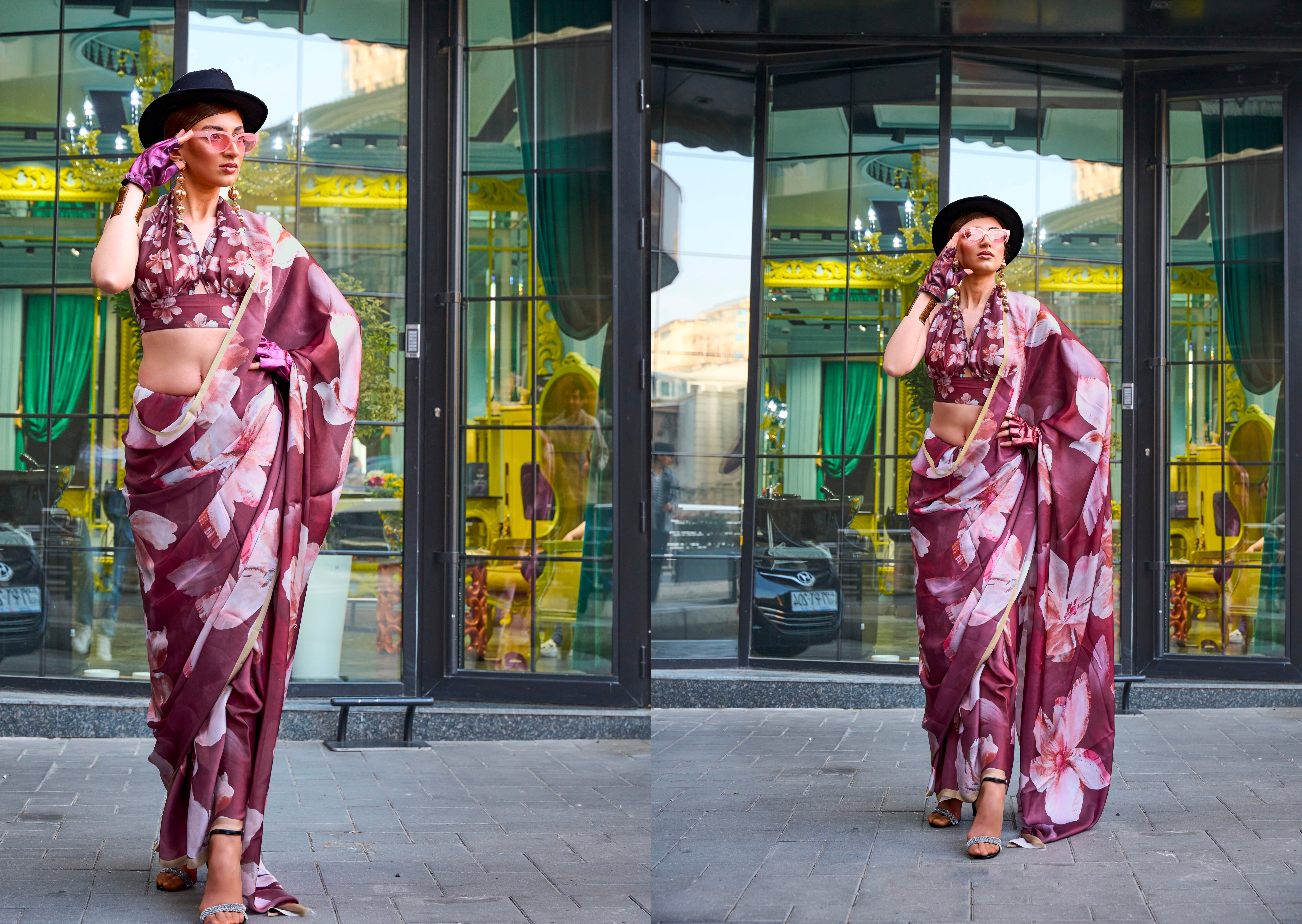 Beautiful Casual Wear Satin Georgette With Digital Print Saree