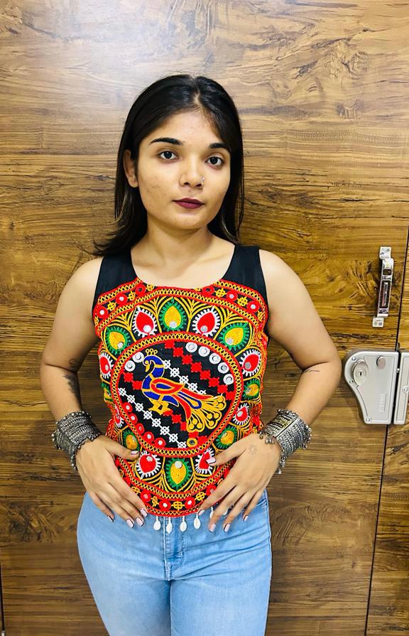 Navratri traditional Kachi Work Koti Blouse