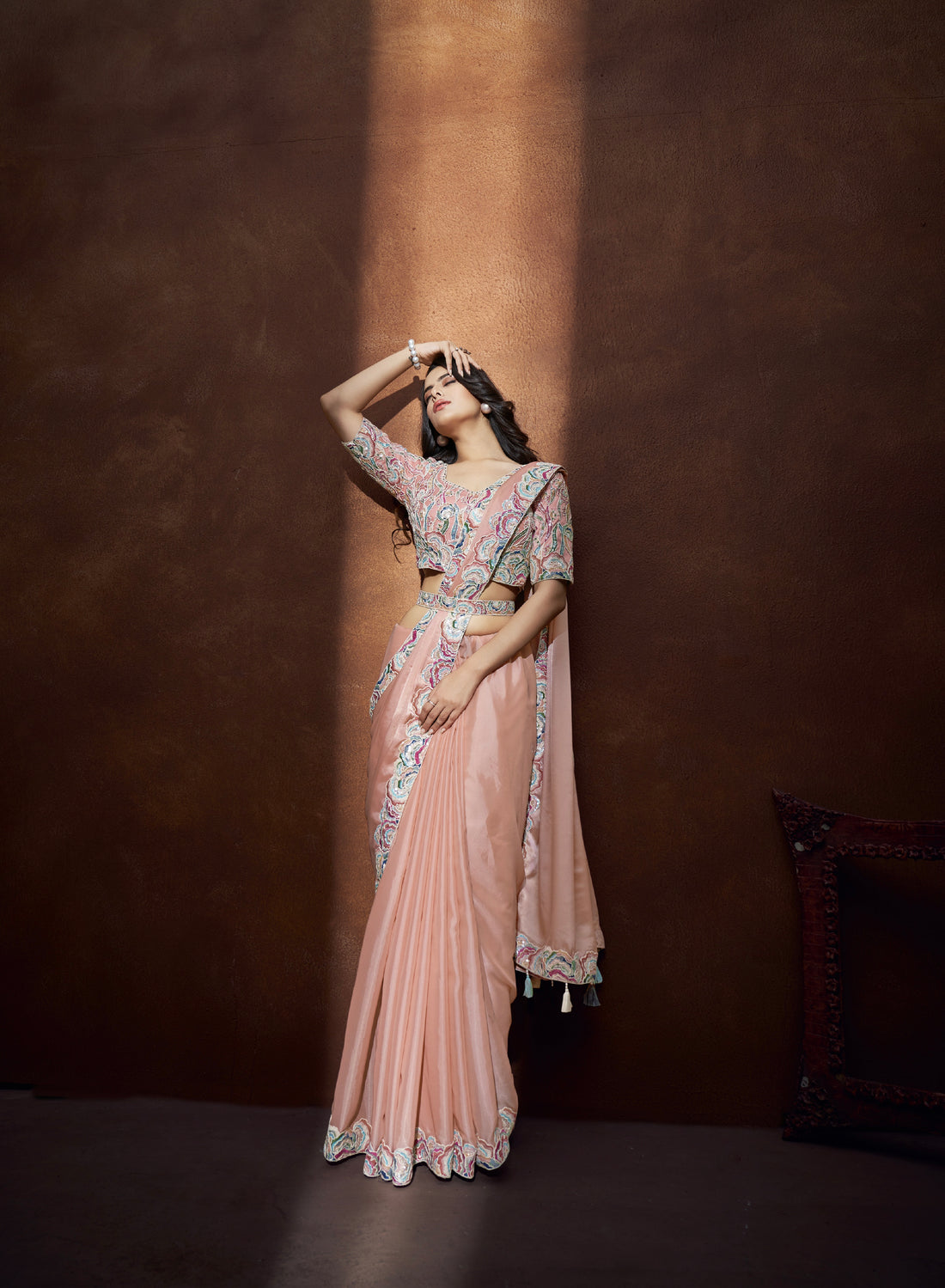 Beautiful Designer Festive Wear Heavy Crepe Satin Silk Saree