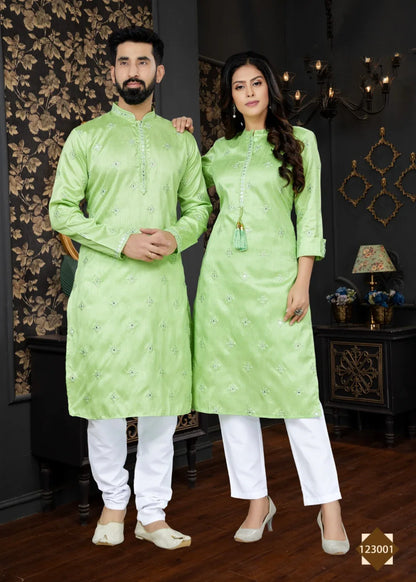 Occasion Special Couple Combo of Kurta with Payjama and Kurti with Pants - Anant Exports