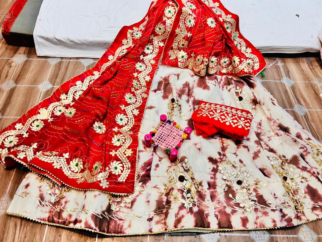 Rajasthani Traditional Georgette Gottapatti Lehenga Chunni