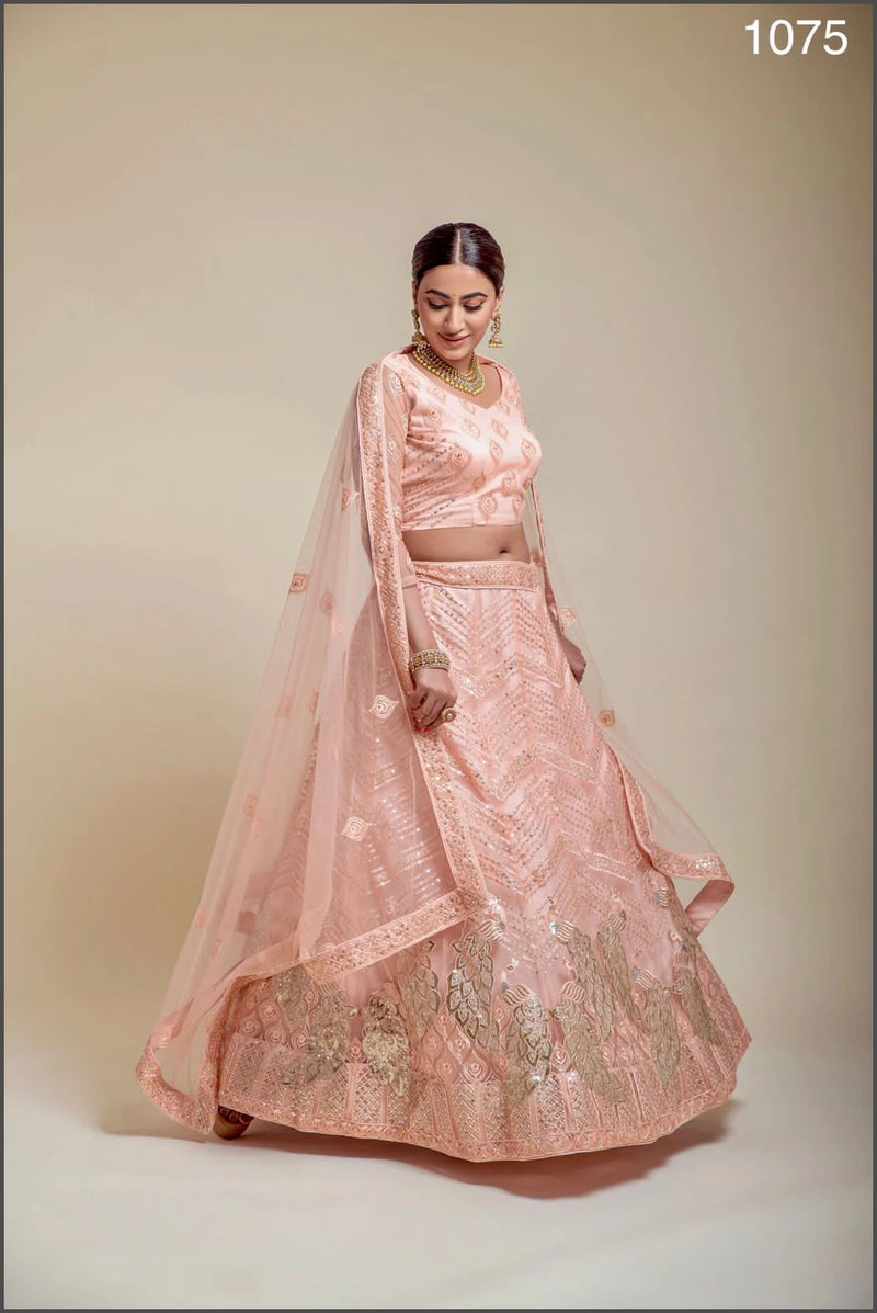 Women's Designer Heavy Double Net Bridal Wedding Lehenga Choli