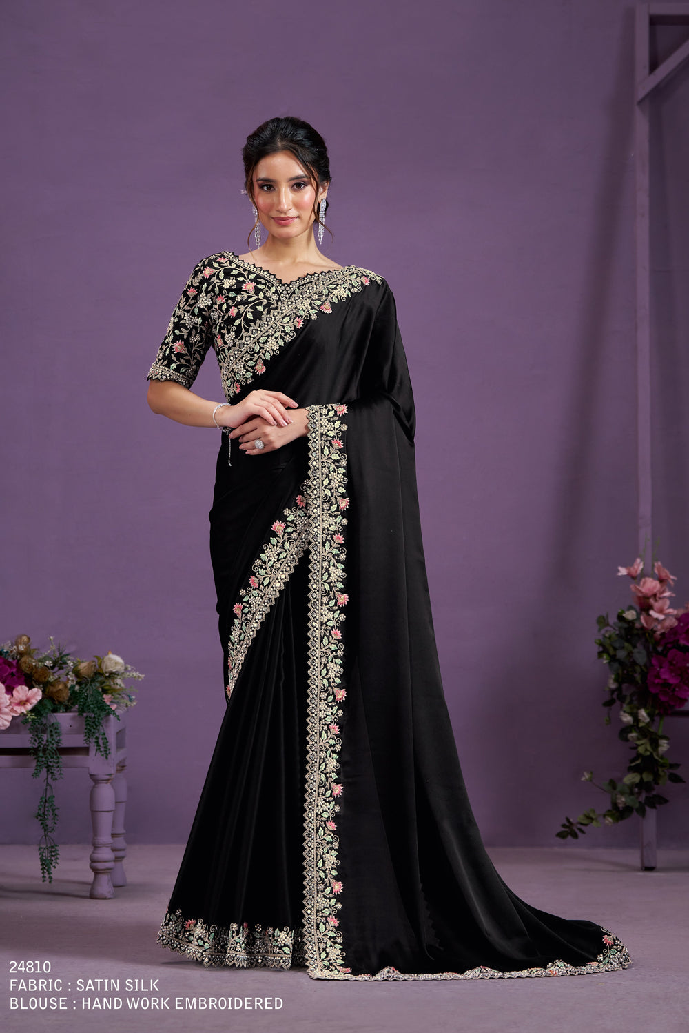 Crape Sartin Silk Saree