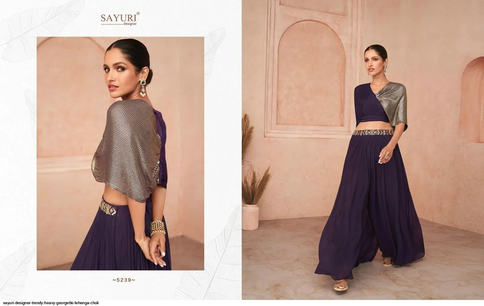 SAYURI DESIGNER TRENDY HEAVY GEORGETTE LEHENGA CHOLI D.NO 5239 - Anant Exports