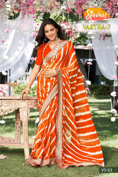 Stavan Vastra Vol 7 Fancy Weightless With Border Saree (630x10)