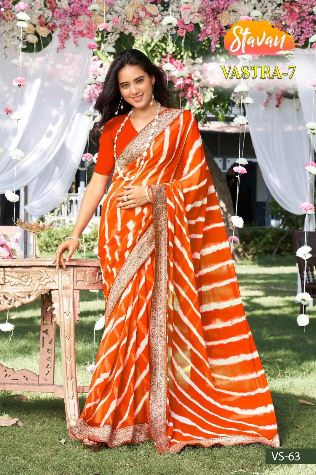 Stavan Vastra Vol 7 Fancy Weightless With Border Saree