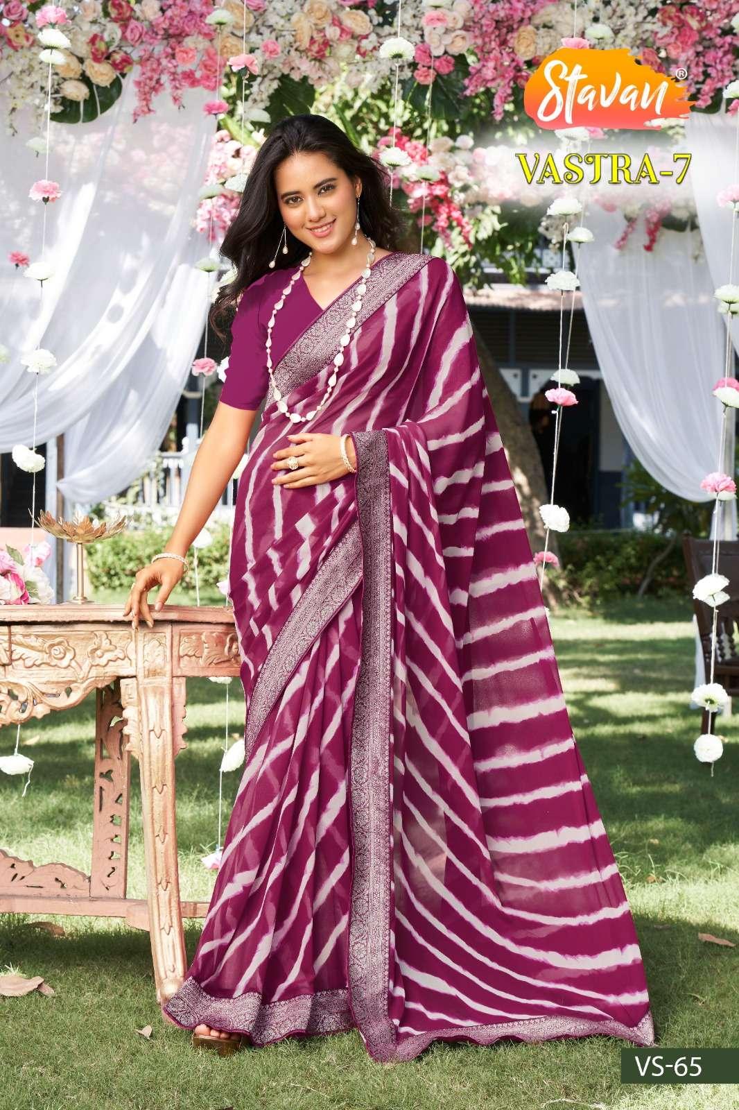 Stavan Vastra Vol 7 Fancy Weightless With Border Saree (630x10)